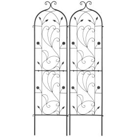 Garden Trellis for Climbing Plants, 60 x 15 in, 2 Packs Rustproof Metal Garden Flower Trellis, Outdoor Climbing Rose Trellis Cucumbers Support