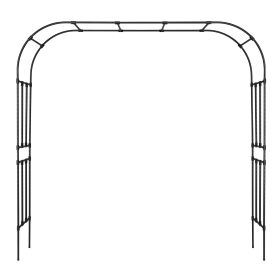 Garden Arbor, 94.5 (H) x 98.5 (W) x 15.8 (D) in Metal Archway, Sturdy Outdoor Trellis Arch with Stakes, Easy to Assemble