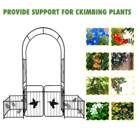 Metal Garden Arch Garden Arbor Trellis Climbing Plants Support Arch Outdoor Arch Wedding Arch Party Events Archway Black