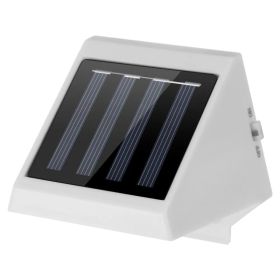 LED Solar Powered Stair Lights Dusk-To-Dawn Waterproof Garden Pathway Patio Fence Lamp (Option: White)
