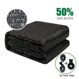 50% Shade Cloth Sunblock Fabric Cut Edge with Free Cilps UV Resistant for Garden Plants Cover, Black (size: 6*20)